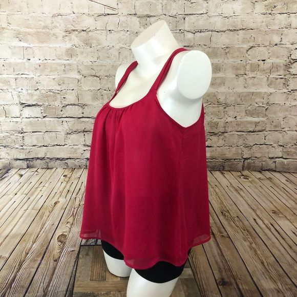 NWOT pink chiffon dressy tank top small - Picture 3 of 8